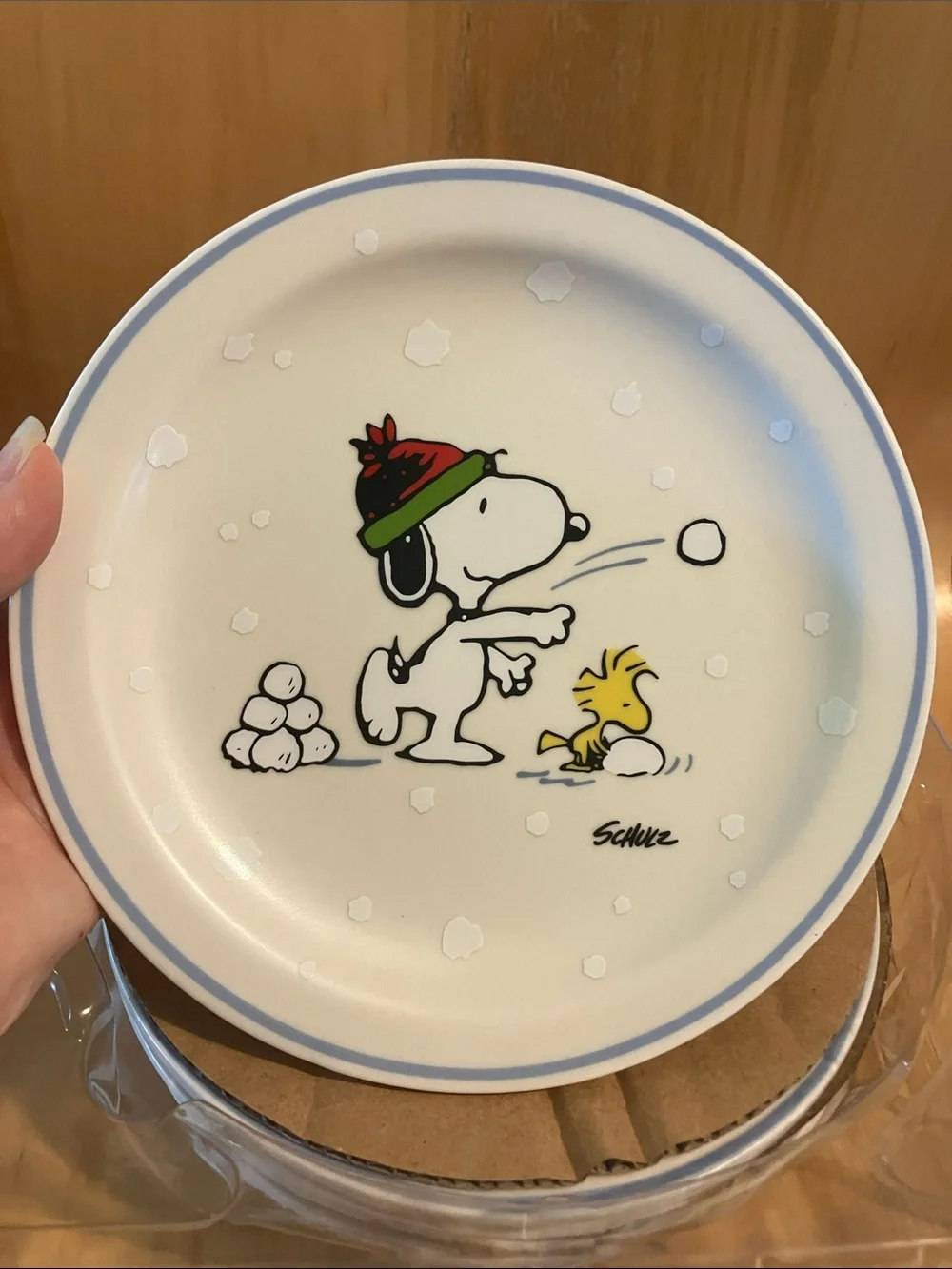 Hallmark Peanuts Porcelain Dessert Plate Set - 4 Winter Scenes